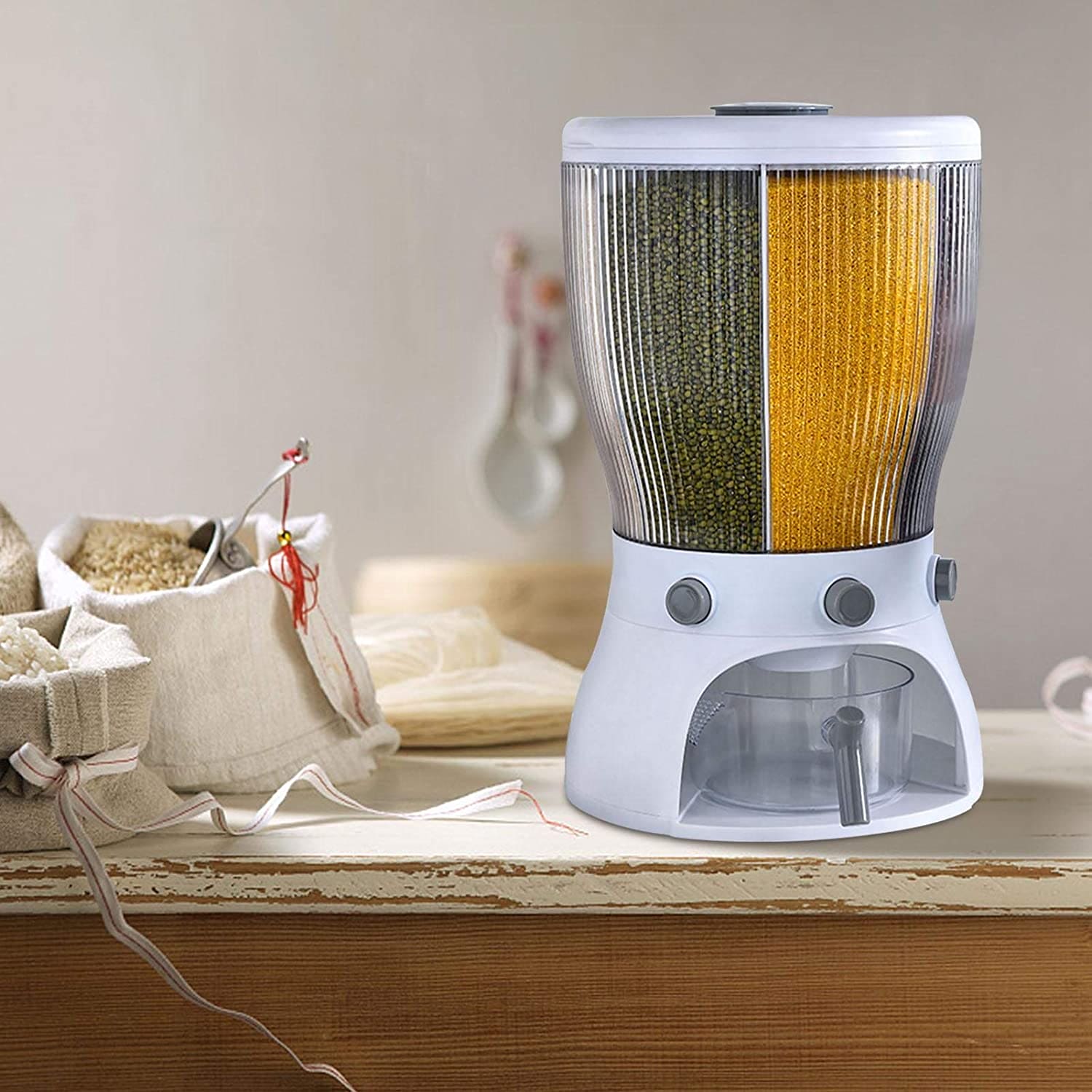 Rotatable Kitchen Storage Box, Moisture Proof and Insect Proof Grain Tank, Cereal Dispenser Rotatable Kitchen Storage Box, Moisture Proof and Insect Proof Grain Tank, Cereal Dispenser